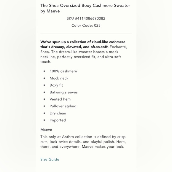 NWT new large Anthropologie Maeve shea oversized boxy cashmere sweater honey tan - Picture 4 of 17